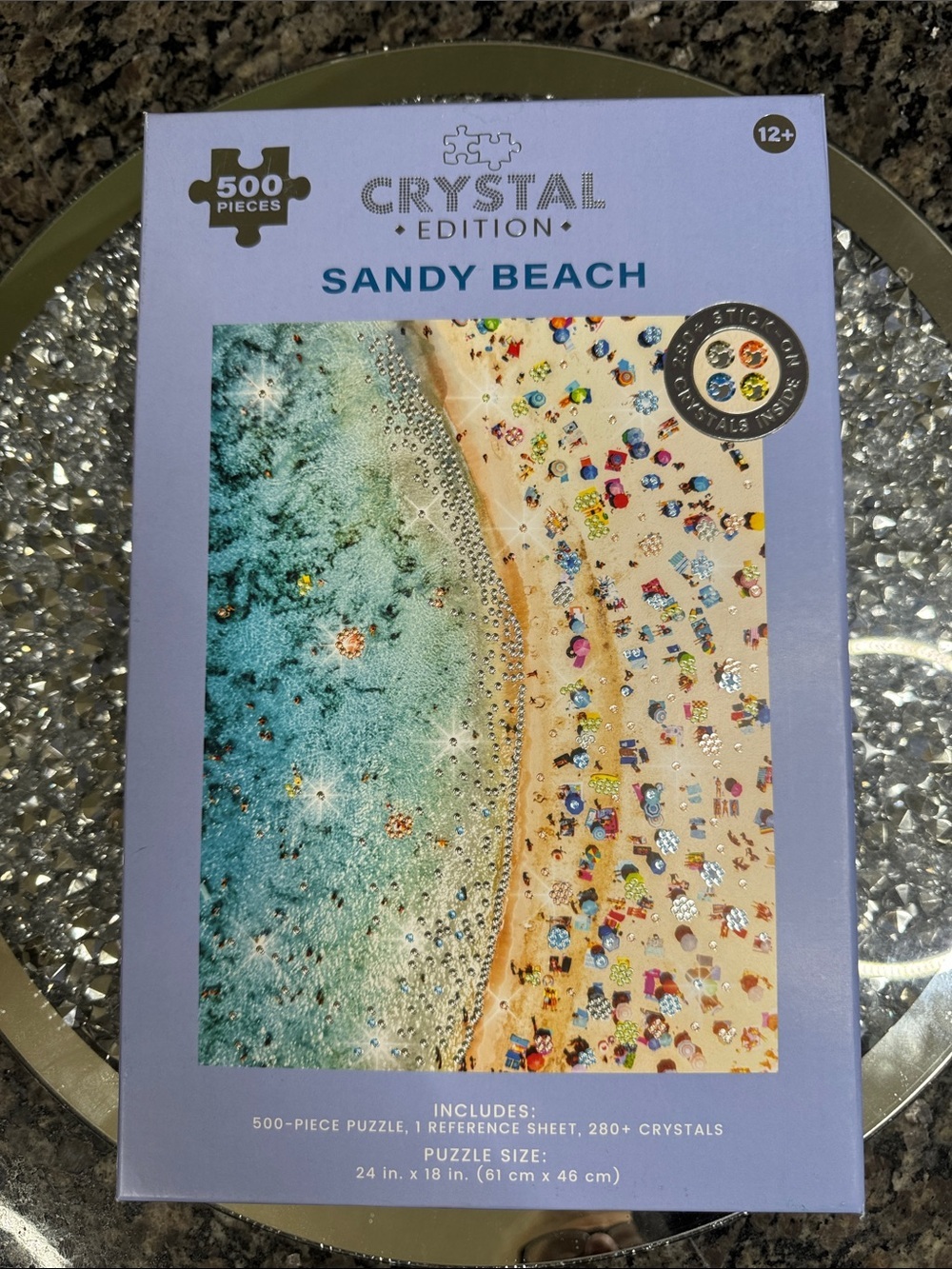 Crystal Edition Sandy Beach 500-Piece Puzzle - Blue & Sand NEW
